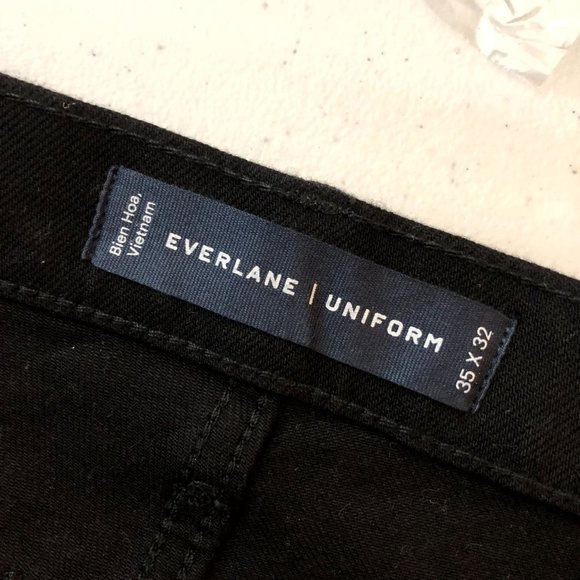 Everlane Mens The Relaxed Straight Jean High Stretch Black 35x32 - Picture 6 of 7